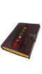 OVERDOSE Seven Stone Handmade vintage leather journal Double Lock Deckle edge paper, Blank spell book of shadows grimoire journal - 7x10 inches|17x25 cm|A4