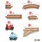 Play22 Wooden Train Tracks - 52 PCS Wooden Train Set + 2 Bonus Toy Trains - Train Sets for Kids - Car Train Toys is Compatible with Thomas Wooden Railway Systems and All Major Brands - Original - by