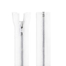 26 inch Metal Zipper White 26” Silver Brass Metal Heavy Duty Zippers Separating Sewing Zipper Craft Zippers Jacket Zipper