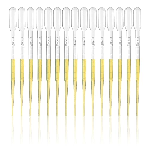 BOROLA 100Pcs 2ml Plastic Transfer Pipettes, Graduated pipet, for Cupcake