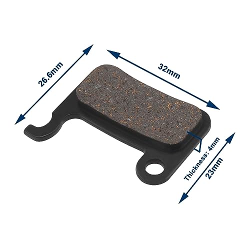 ECSiNG 2 Pairs Semi-Metallic Bicycle Disc Brake Pads Compatible with Shimano XT XTR LX SLX Cycling Components Brake Parts 32x26.6mm