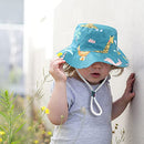 Malaxlx Baby Bucket Sun Hat Cute Giraffe Print Summer Outdoor Infant Beach Hat for 6-12 Months Boys Girls