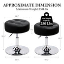 Furniliving PU Leather Swivel Makeup Chair, Adjustable Height Vanity Stool for Living Room, Bedroom, Modern Round Ottoman, Black