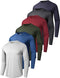 Men's Quick Dry Long Sleeve Shirts Moisture Wicking UPF 50+ Sun Protection UV Performance SPF T-Shirt for Fishing, Black/Green/Blue/Light Grey/Red/Dark Grey(6 Pack), Medium