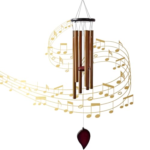 Wind Chimes,Memorial Wind Chimes,37Inch 6 Rustproof Tubes Large Deep Tone Wind Chimes Outdoor,Premium Chime for Home Garden Patio Decor,Sympathy Gift,Housewarming Gift