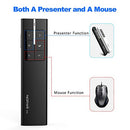 Norwii N99 Wireless Presenter with Air Mouse, Rechargeable Hyperlink Volume Control Presentation Clicker PowerPoint Remote Control Laptop Clicker 2.4GHz (Black/White)