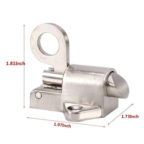 Latch Lock Zinc Alloy Security Pull Ring Spring Bounce Door Bolt for Window Shed Gate Toilet Bedroom