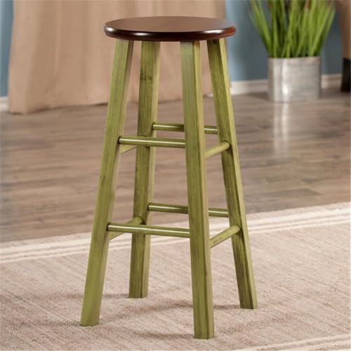Winsome Wood Ivy Collection 29" Bar Stool, Walnut/Green