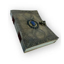 OVERDOSE Vintage Moon Stone Leather Journal - Antique Handmade Bound Journal Sketchbook - Drawing Journal - 5 x 7 inches | 12 x 17 cm | A6