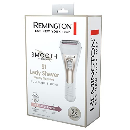 Remington Smooth S1 Lady Shaver, WF1000AU, Cordless Waterproof Women's Shaver, Use Wet and Dry, Body Hair Remover For Legs, Bikini, Arms and Underarm - White