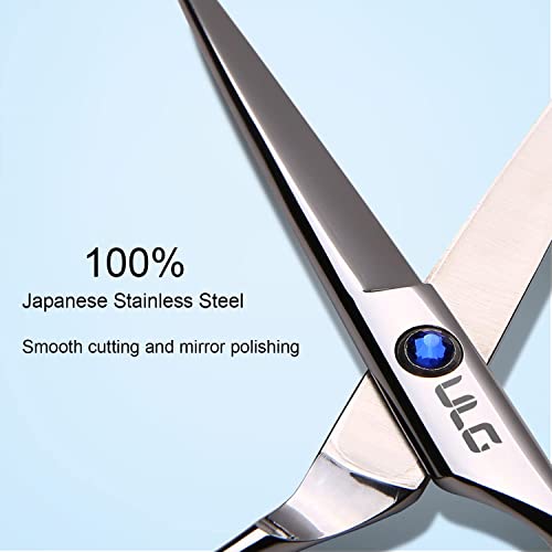 (Blue) - Hair Cutting Scissors, ULG Professional Hair Scissors 17cm Right-Hand Razor Edge Barber Scissors Salon Hair Cutting Shears Made of Japanese Stainless Steel, Hand Sharpened