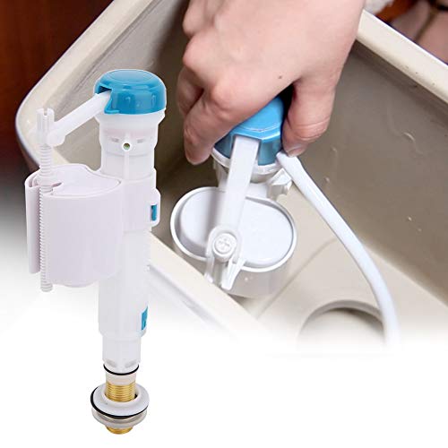 Toilet Fill Valve Toilet Fill Valve Bottom Entry ABS Toilet Push Button Fill Valve Dual Flush Cistern Syphon Bathroom Blue White UK G1/2 (4 Points Copper Pipe Water Inlet Valve)