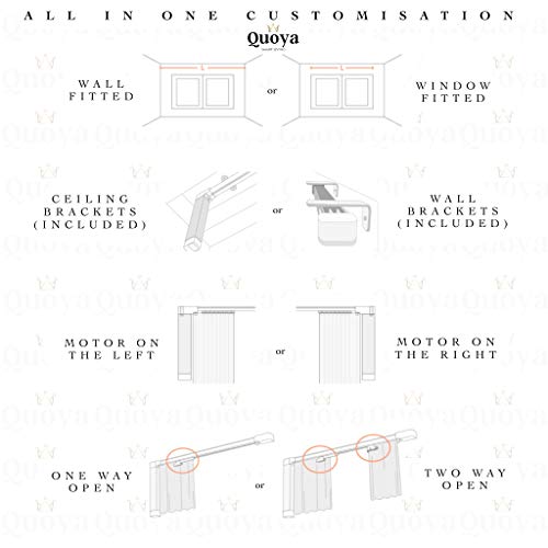 Quoya Smart Electric Curtain Track- Motorised Motor (up to 3.2 metres)