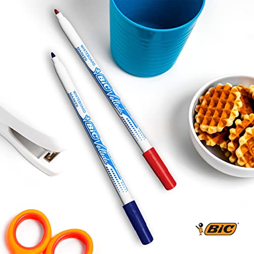 BIC Velleda 1721 Whiteboard Pens Fine Bullet Nib - Assorted Colours, Pack of 8 Markers