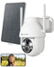 COCOCAM Solar Camera Outdoor Wireless, 2K PTZ Security Cameras 2.4GHz Wi-Fi, CCTV Surveillance Camera for Home Security, AI Motion Detection/Color Night Vision/2-Way Audio, IP66, SD/Cloud (White)