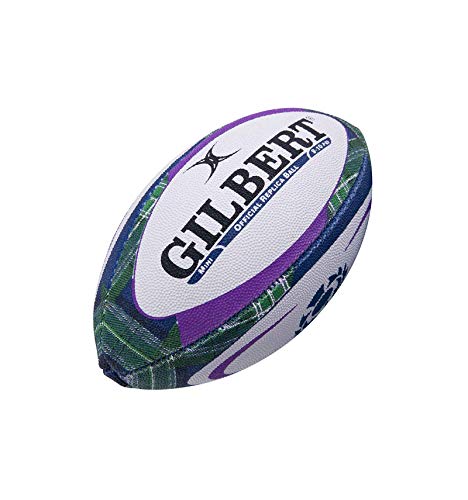 Gilbert Scotland Replica Supporter Tartan Rugby Union Ball White - Mini