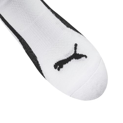 Puma Women's 1/2 Terry Low Cut Athletic Running Sock 6-Pack, White Traditional, 9-11