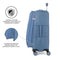 Travelpro VersaPack+ Lightweight Softside Expandable Checked Luggage, 8 Spinner Suitcase, TSA Lock, Men and Women, Checked Medium 25-Inch, Elemental Blue, Elemental Blue, Checked Medium 25-Inch,