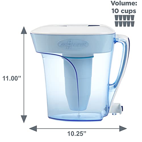 ZeroWater 10-Cup Pitcher with Filter and Water Quality Meter