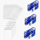 15 Pack ID Card Badge Holder with Blue Lanyards, Waterproof Clear PVC Key Card Sleeve Case Plastic Wallets with Resealable Zip for Offices,Schools,Conferences,Seminars,Trade Shows