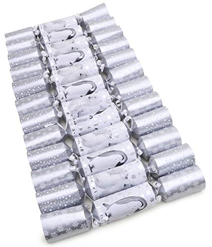 Toyland® Pack of 12 Polar Bear & Penguin Christmas Crackers