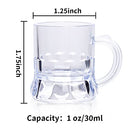 ZZYFGH Mini Beer Mugs, 1 Oz Clear Plastic Shot Glasses Beer Mug with Handles for Party (12 Pieces)