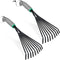 2 Pcs Gardening Hand Rake Stainless Steel Hand Tiller Small Garden Rake for Gardening Short Handle Rake with Handle Garden Tools for Cultivating Loosening Soil Spreading (Gray Green, Stylish Style)