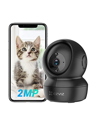 EZVIZ Security Camera, PTZ 360 1080P Indoor WiFi Camera, Home Surveillance Camera, Motion Tracking, Night Vision, 2-Way Audio, Baby/Pet Monitor, SD/iCloud Storage, Alexa, Google Assistant C6N Black
