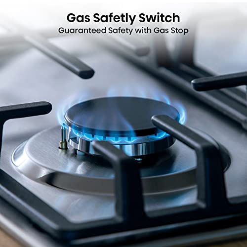 Hisense GM663XB Gas Hob, 4 Cooking Areas, Width 60 cm, Double Crown Wok Burner and Cast Iron Grilles, Integrated Ignition, Anti Fingerprint Stainless Steel