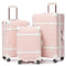 NZBZ Vintage Luggage set Carry on Cute Suitcase with Rolling Spinner Wheels TSA Lock Luggage 3 Pieces, Pink, 20inch & 24inch & 28inch, Zipper Vintage Luggage