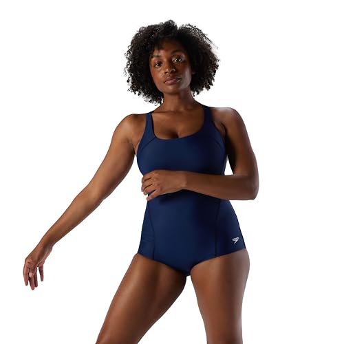 Speedo Women's Powerflex Conservative Ultraback Swimsuit, Nautical Navy, 8