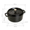 Staub Round Cocotte, 24 cm, Black