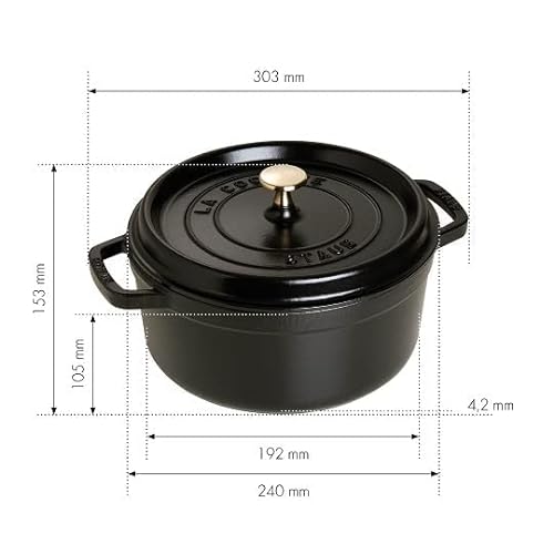 Staub Round Cocotte, 24 cm, Black