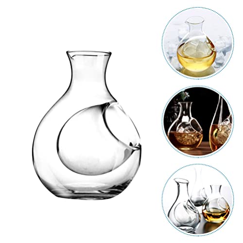 Decanter Whiskey Japanese Sake Glass Decanter Bottle with Ice Pocket Cold Sake Chilled Server Japanese Whiskey Decanter Liquor Dispenser Wine Carafes for Home Party Bar Glass Wine