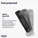De'Longhi Bend Line Tower Fan Heater HFX65V20, 2000W with Silent Operation, Remote Control, Ceramic Technology,Black