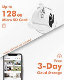 Dzees Solar Security Cameras Wireless Outdoor, 2K Battery Powered Security Camera, 360° PTZ Camera with Spotlight, Siren, Color Night Vision, AI Dectection, IP66 for Home Security, 2.4GHz