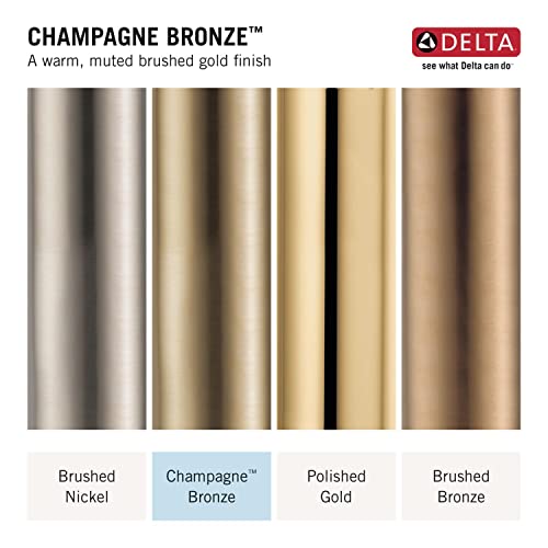 Delta Faucet 1/2" x 3/8" Angled Supply Stop Valve with Contemporary Handle Gold, Water Shut Off Valve, Brass Shut Off Valve, 1/4 Turn Shut Off Valve, Champagne Bronze DT022201-CZ