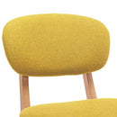 vidaXL Set of 2 Scandinavian Modern Style Bar Stools - Mustard Yellow Fabric Upholstery with Strong Black Engineered Wood Frame