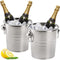 ZENFUN 2 Pack 3 Quart Ice Bucket with Handles, Ice Bucket with Lid, Galvanized Metal Beverage Tub with Handles, Drink and Wine Chiller for Bar, Party, BBQ, Great for Indoor and Outdoor Use