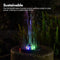 NOVEDEN Solar Fountain Water Pump for Bird Bath with RGB Color LED Lights - Sustainable, Anti-Drift Design, Easy to Clean, Black