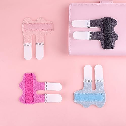 ZANZER 4pcs Finger Splints, Finger Straightening Brace for Arthritis Finger Support for Trigger Broken and Strained Fingers (4, pale pink+dark gray+red+azure)