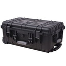 vidaXL Portable Black Tool/Equipment Case with Pick & Pluck, Watertight with Wheels and Adjustable Telescopic Handle, Polypropylene ABS Mix