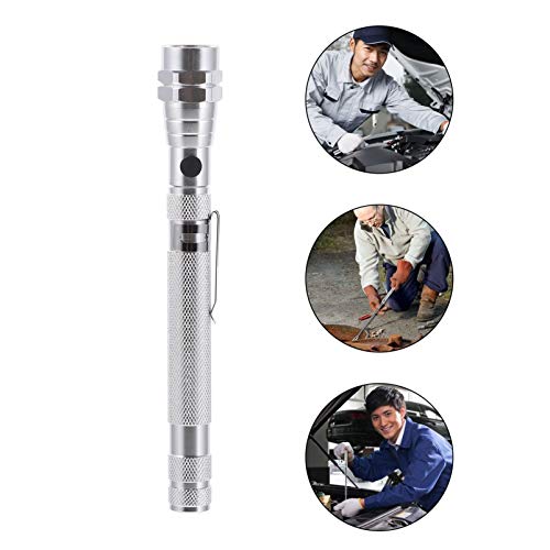 POPETPOP Magnetic Pickup Tool with LED Light Telescoping Grabber Flashlight Retrieving Magnet Gadget for Christmas Stock Stuffers (Without Battery)