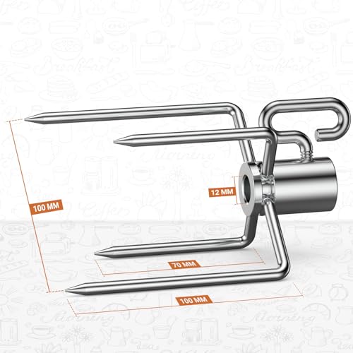 Onlyfire 6008 BBQ Roast Rotisserie Skewer Forks for 8x8 mm Square Spit Rods