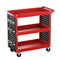 Giantz 3-Tier Large Tool Chest Trolley, Durable Toolbox Tools Storage Box Cabinet Cart Garage Storage Organiser Boxes for Workshop Garage, 150kg Capacity Heavy Duty with 4 Wheels Red