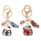 TOYANDONA 2pcs Japanese Lucky Cat Keychain Cute Maneki Neko Key Ring Chinese Fortune Pendants Keychain Bag Purse Charm Ornament for Wealth Gifts Blue Red
