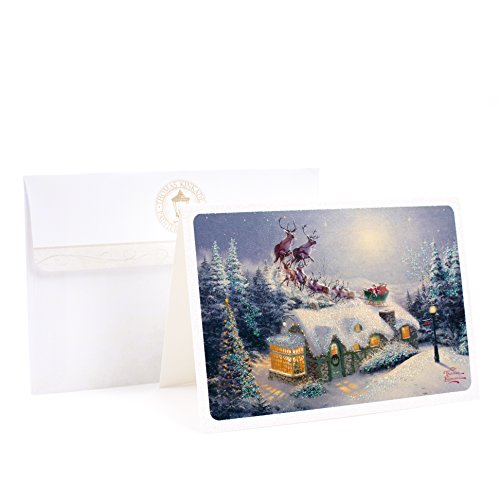 Hallmark Christmas Boxed Cards (Thomas Kinkade Santa. 16 Cards and 17 Envelopes)