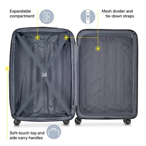 DELSEY Paris Helium Aero Hardside Expandable Luggage with Spinner Wheels, Titanium, Carry-On 21 Inch, Helium Aero Hardside Expandable Luggage with Spinner Wheels