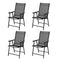 VINGLI Upgraded Version Set of 4 Folding Chairs with Arms, Portable Patio Chairs for Outdoor & Indoor, Sling Back Chairs for Lawn, Pool, Courtyard, Balcony & Garden (Black)