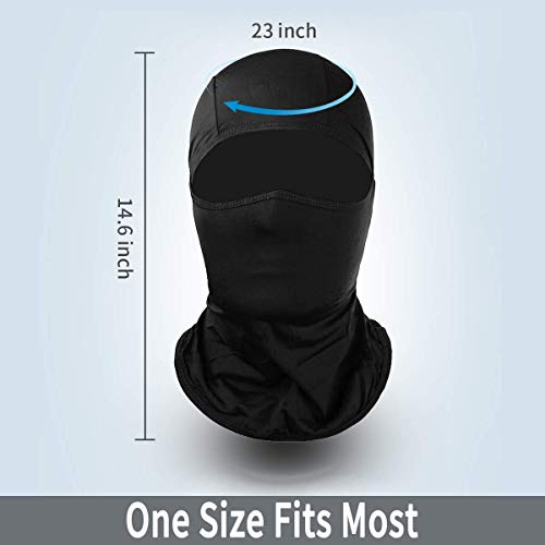 Achiou Balaclava Face Mask, Ski Mask for Men Women Football, Lightweight Sheisty Mask, Ninja Shiesty Sun Hood UV Protection, Black, One size